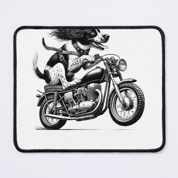 Item preview, Cool Small Munsterlander Pointer Riding a Motorcycle Biker Dog Lover designed and sold by Kimberley King Art  King Art.