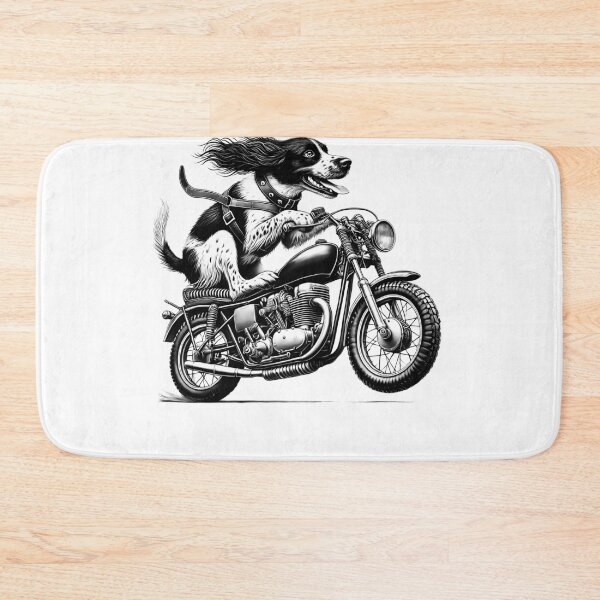 Item preview, Cool Small Munsterlander Pointer Riding a Motorcycle Biker Dog Lover designed and sold by Kimberley King Art  King Art.