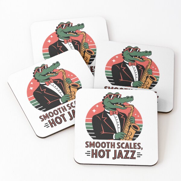 Item preview, Smooth Scales Hot Jazz – Cool Jazz Alligator Retro Design designed and sold by EpicMediaShop.