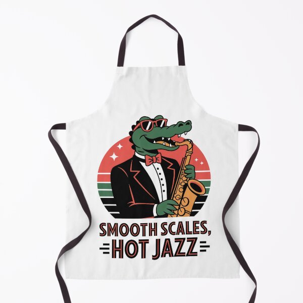 Aperçu de l'œuvre Smooth Scales Hot Jazz – Design rétro alligator cool jazz créée et vendue par EpicMediaShop.