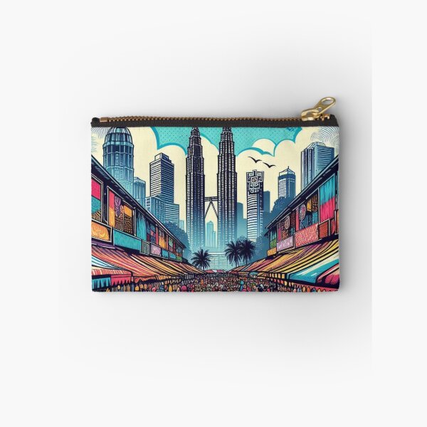 Item preview, Kuala Lumpur Market Comic Design – Vibrant AI Artwork for Clothing, Accessories & Malaysian Urban Travel Fashion designed and sold by knalpot-design.