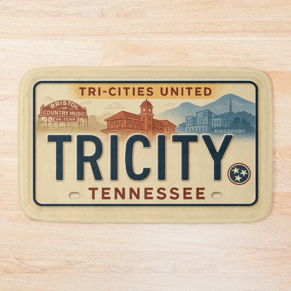 Item preview, Tri-Cities Tennessee License Plate: Roadtrip Pride in America designed and sold by Globalcitytees.