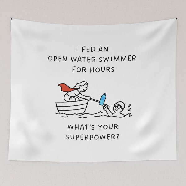 Item preview, Open Water Swim Feeder Superpower - Female Feeder & Male Swimmer  designed and sold by Open Water Swimming Gifts.