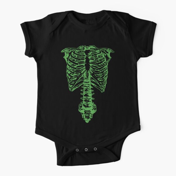 Spinal Tap Green Skeleton Nigel Tufnel Ribcage Short Sleeve Baby One-Piece