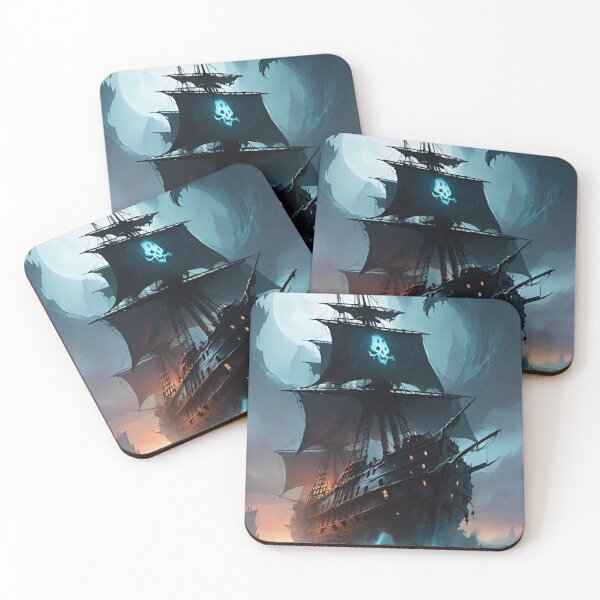 Item preview, ghost ship, flying Dutchman, sailboat, pirate ship designed and sold by DonnaBlankaArt.