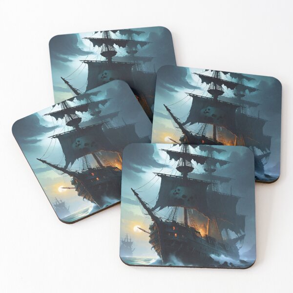 Item preview, ghost ship, flying Dutchman, sailboat, pirate ship designed and sold by DonnaBlankaArt.