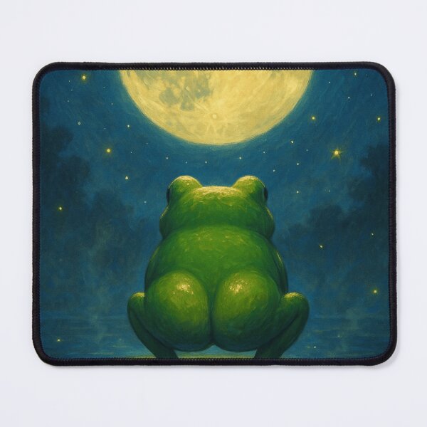 Item preview, Frog Butt Under the Moon – Whimsical Nature Illustration designed and sold by POD DYNASTY.
