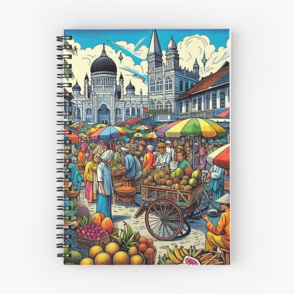 Item preview, Medan City Market Comic Design – Colorful AI Artwork for Clothing, Accessories & Indonesian Urban Travel Fashion designed and sold by knalpot-design.