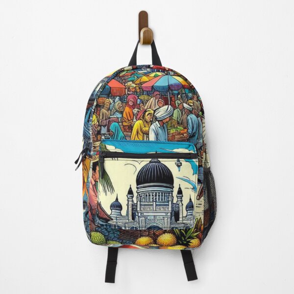 Item preview, Medan City Market Comic Design – Colorful AI Artwork for Clothing, Accessories & Indonesian Urban Travel Fashion designed and sold by knalpot-design.
