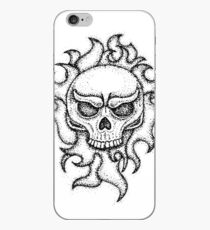 Human Skull with Fire iPhone Case