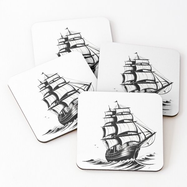 Item preview, ghost ship, flying Dutchman, sailboat, pirate ship designed and sold by DonnaBlankaArt.