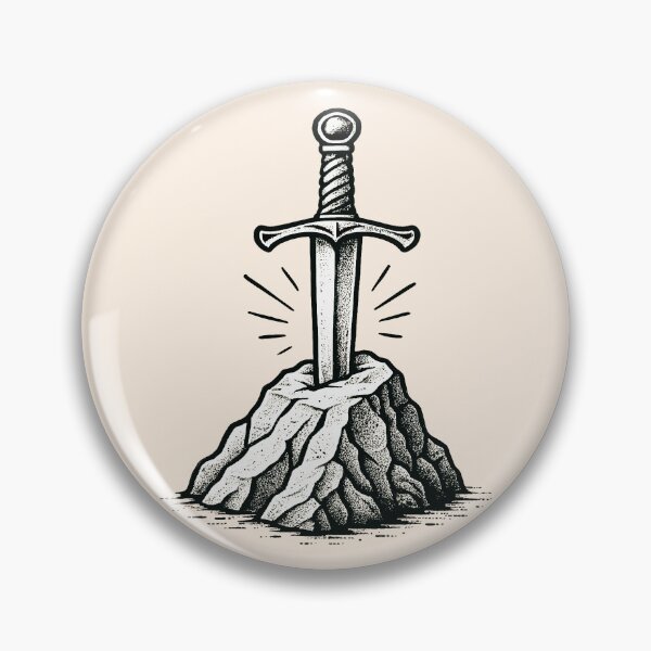 Item preview, Legendary Sword in Stone Tattoo Design designed and sold by laura-downing.