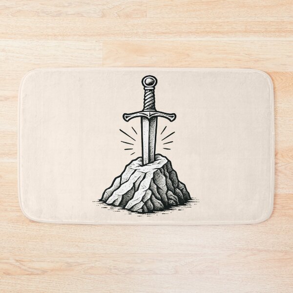 Item preview, Legendary Sword in Stone Tattoo Design designed and sold by laura-downing.