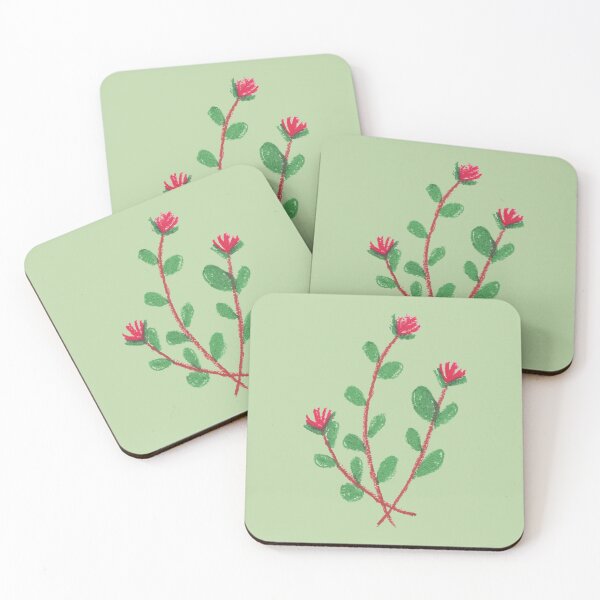 Item preview, Sage green - Cute simple red flowers  designed and sold by Fantasy Cache.