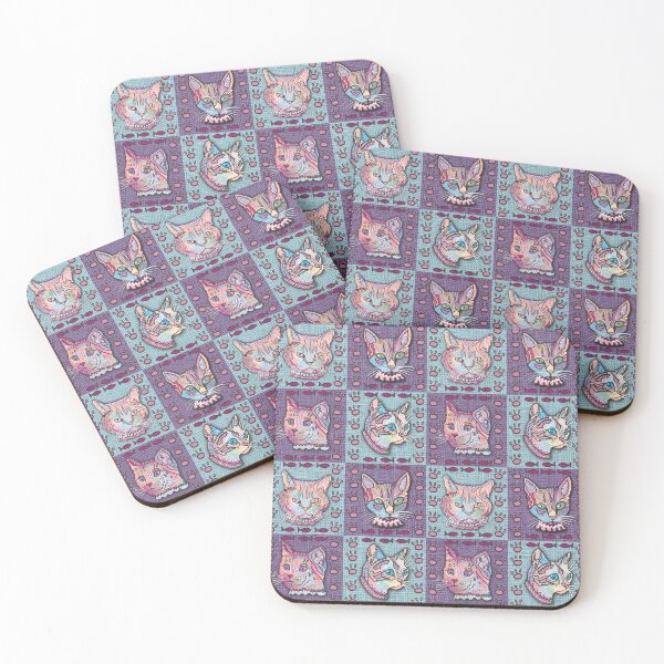 Item preview, Pretty pastel cat faces designed and sold by sueshormanart.