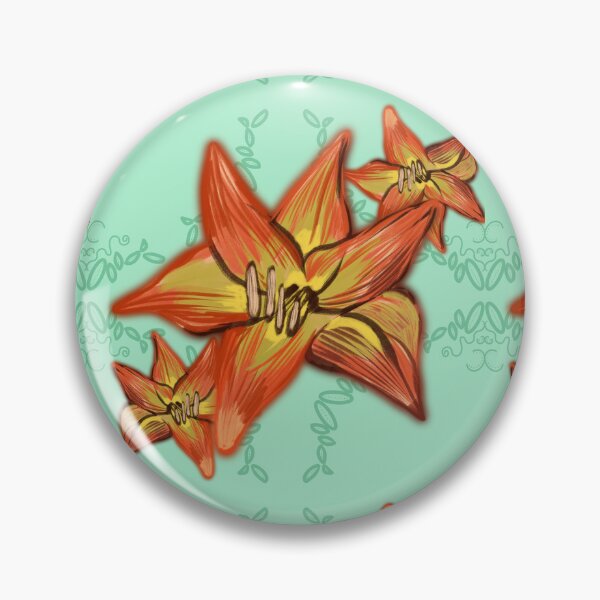 Item preview, Easter lily teal and orange designed and sold by goldsmudge.