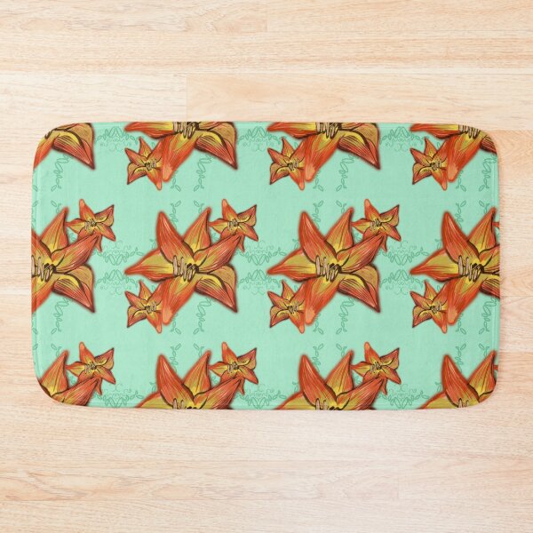 Item preview, Easter lily teal and orange designed and sold by goldsmudge.