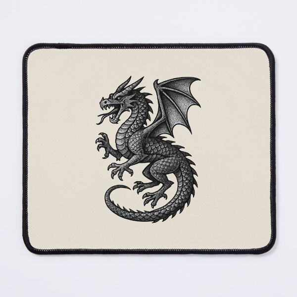 Item preview, Elegant Vintage Dragon Tattoo Illustration designed and sold by laura-downing.