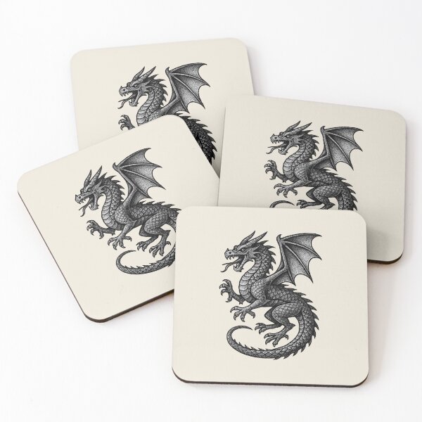 Item preview, Elegant Vintage Dragon Tattoo Illustration designed and sold by laura-downing.