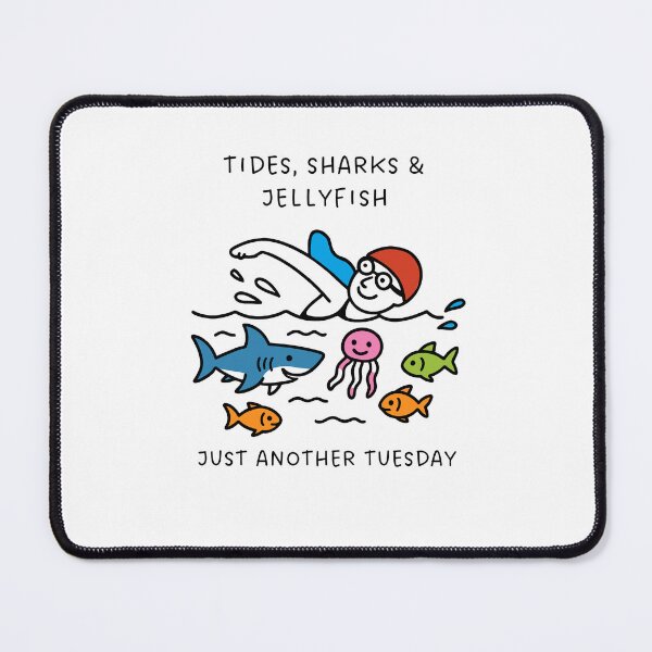 Item preview, Open Water Swimmer Humor Gift - Tides, Sharks & Jellyfish - Just Another Tuesday designed and sold by Open Water Swimming Gifts.