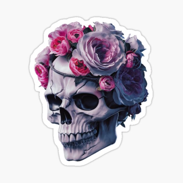 Skull and Roses – Gothic Floral Art Sticker