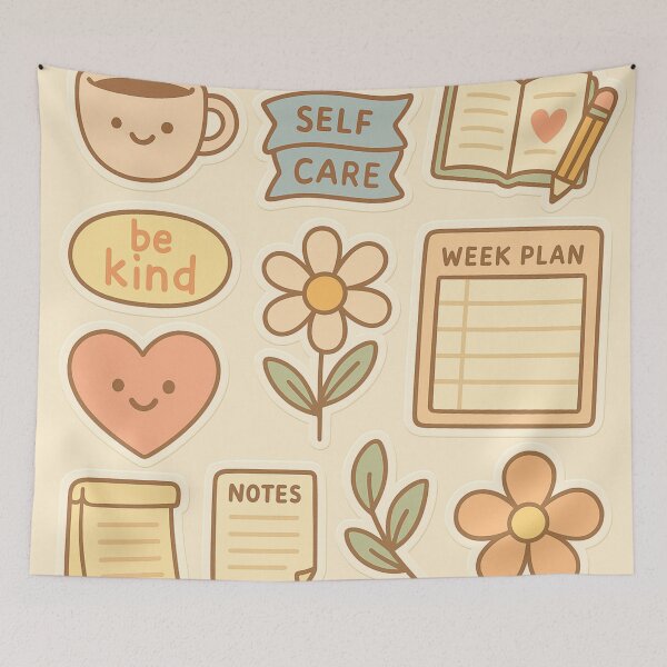 Item preview, Kawaii Journaling Sticker Pack – Cozy Pastel Planner Stickers designed and sold by riadesigns11.