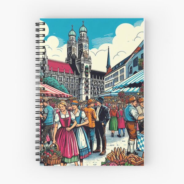 Item preview, Munich Market Comic Design – Vibrant AI Illustration for Clothing, Accessories & German City Travel-Inspired Fashion designed and sold by knalpot-design.