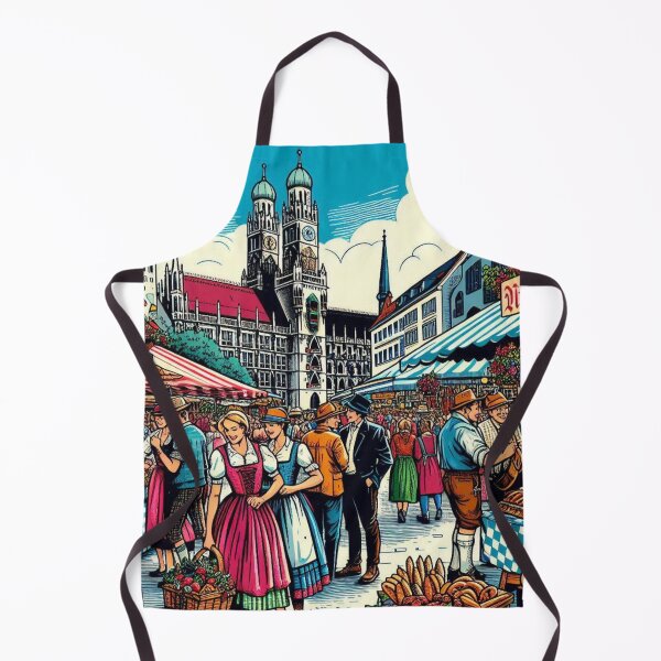 Item preview, Munich Market Comic Design – Vibrant AI Illustration for Clothing, Accessories & German City Travel-Inspired Fashion designed and sold by knalpot-design.