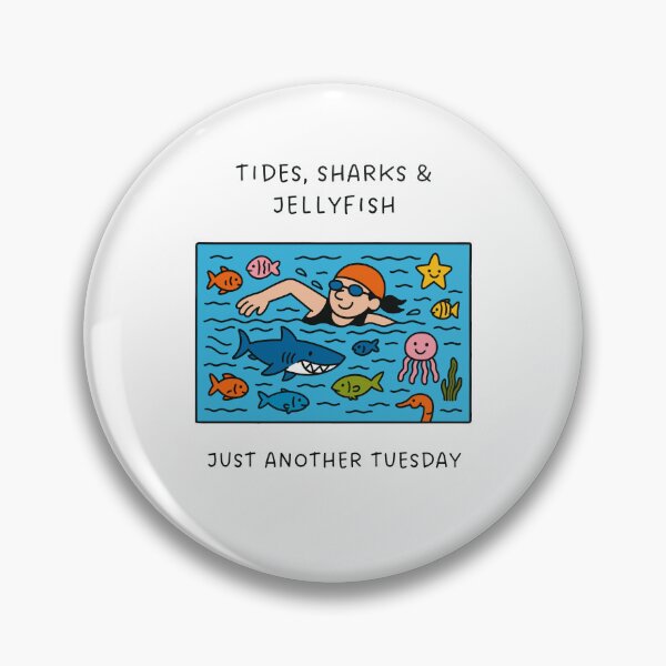 Item preview, Open Water Swimmer Humor Gift - Tides, Sharks & Jellyfish - Just Another Tuesday designed and sold by Open Water Swimming Gifts.