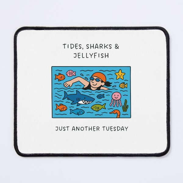 Item preview, Open Water Swimmer Humor Gift - Tides, Sharks & Jellyfish - Just Another Tuesday designed and sold by Open Water Swimming Gifts.