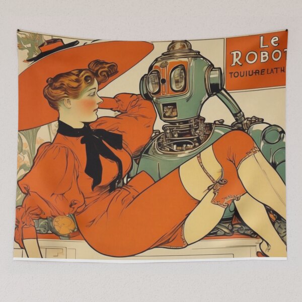 Item preview, Robot Love Art Illustrations from the 1800s | #19 designed and sold by NickWhittleArt.