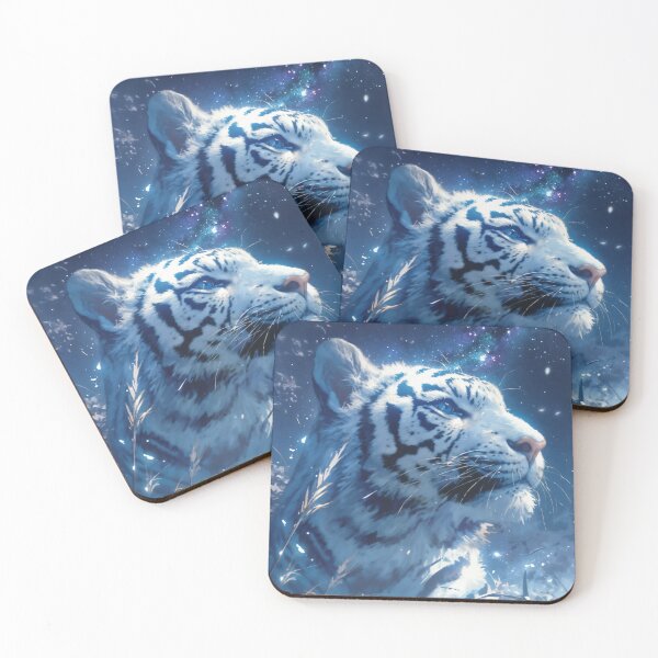 Item preview, Eyes of Icefire – Intense Blue-Eyed Tiger in Watercolor Fury designed and sold by AshiraCreations.