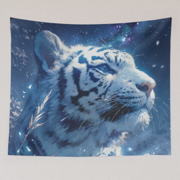 Item preview, Eyes of Icefire – Intense Blue-Eyed Tiger in Watercolor Fury designed and sold by AshiraCreations.