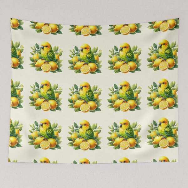 Item preview, Cute  Cartoon sun parrot with lemons designed and sold by Coolparrotgirl.