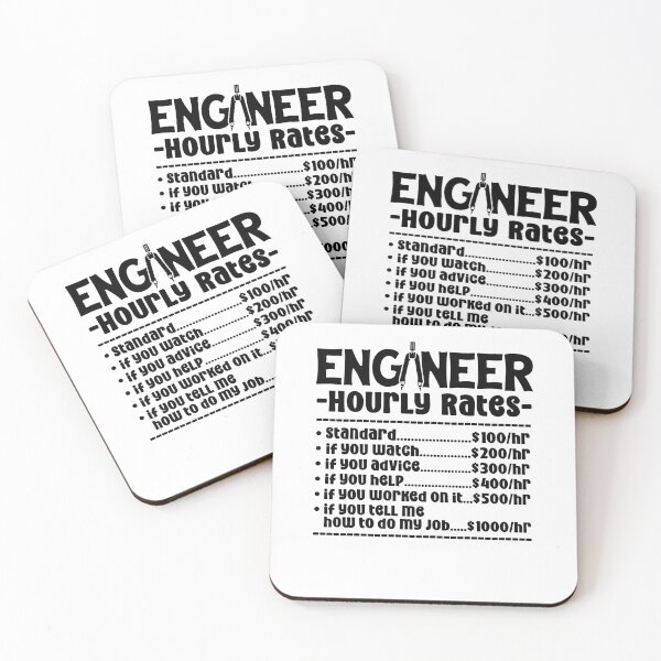 Item preview, Engineer Hourly Rates designed and sold by TeesYouWant.