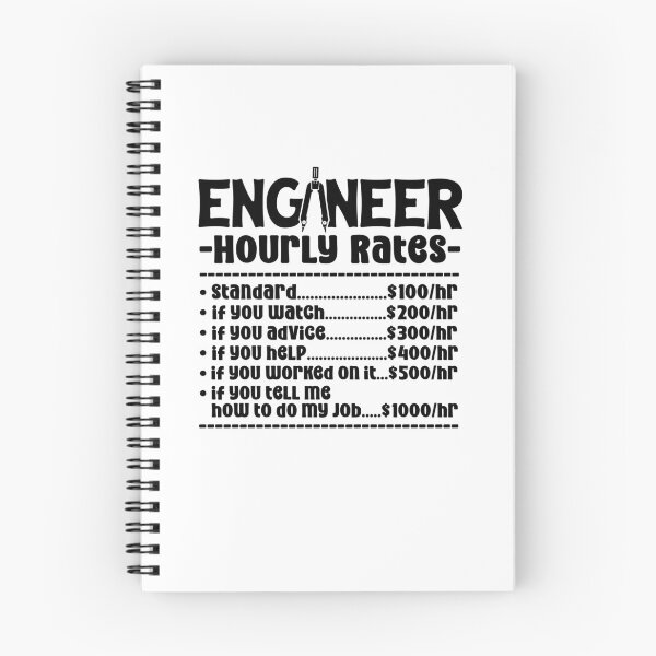 Item preview, Engineer Hourly Rates designed and sold by TeesYouWant.