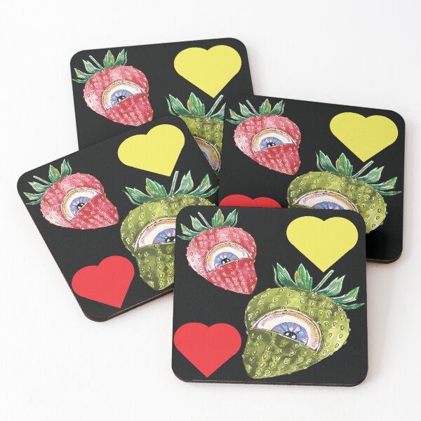 Item preview, Abstact mix strawberry paterrn black designed and sold by StudioViArt.