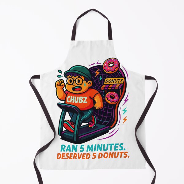 Item preview, Ran 5 Minutes Deserved 5 Donuts – Funny Gym Streetwear Art by CHUBZ designed and sold by Patternicity.