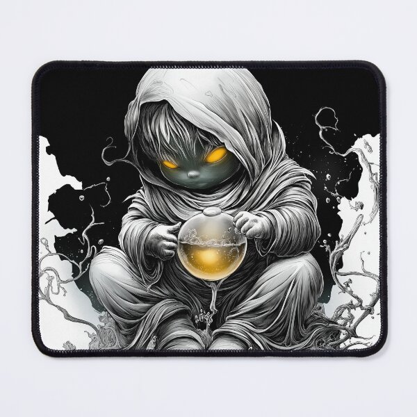 Artikelvorschau, Dark Cosmic Child – Mysteriöser Fantasy-Magier mit leuchtender Kugel entworfen und verkauft von Mysterium AI.