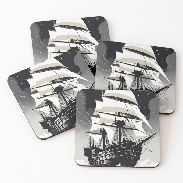 Item preview, ghost ship, flying Dutchman, sailboat, pirate ship designed and sold by DonnaBlankaArt.
