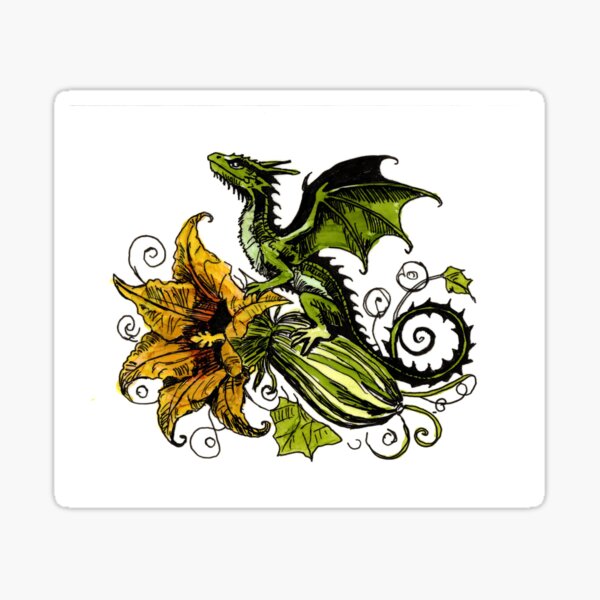 Item preview, Pumpkin Flower Dragon designed and sold by Scribbles & Doodles by Jinx.