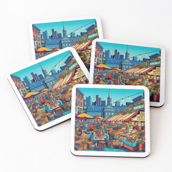 Item preview, Montreal Market Comic Design – Bold AI Illustration for Clothing, Accessories & Canadian Urban Travel-Inspired Fashion designed and sold by knalpot-design.