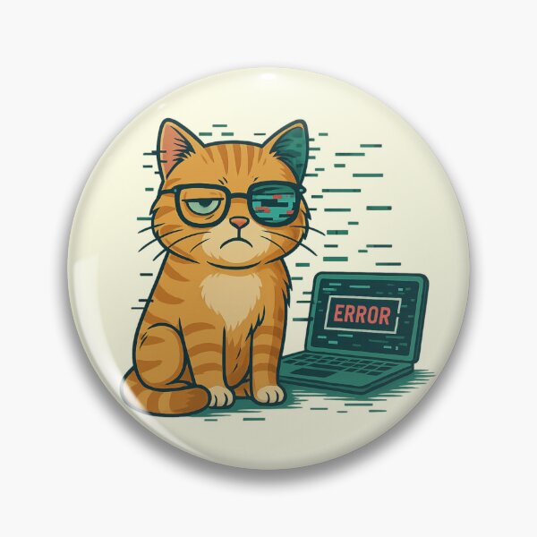 Item preview, Glitched Cat and AI Cyber with Error Laptop designed and sold by memememescat.