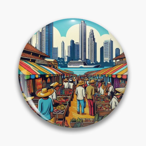 Item preview, Panama City Market Comic Design – Vibrant AI Illustration for Clothing, Accessories & Urban Travel-Inspired Fashion designed and sold by knalpot-design.