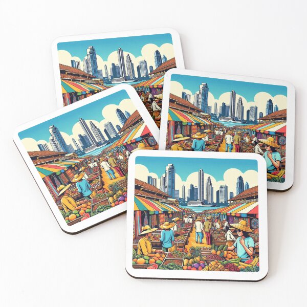 Item preview, Panama City Market Comic Design – Vibrant AI Illustration for Clothing, Accessories & Urban Travel-Inspired Fashion designed and sold by knalpot-design.