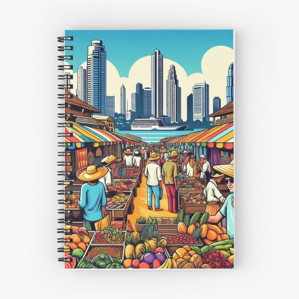 Item preview, Panama City Market Comic Design – Vibrant AI Illustration for Clothing, Accessories & Urban Travel-Inspired Fashion designed and sold by knalpot-design.