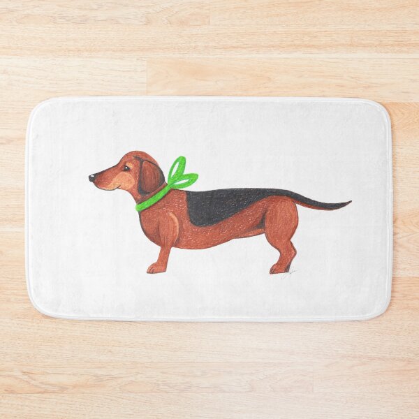 Item preview, Dachsund Green Bow Dog designed and sold by Choose2BHappy Designs by Leila.
