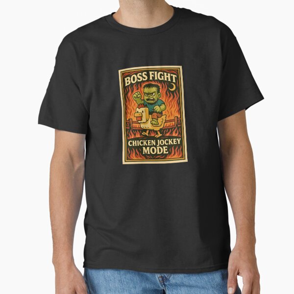 Item preview, gaming,Epic Boss Fight – Chicken Jockey Chaos | Pixel Battle Humor Design designed and sold by Only-Jonas.