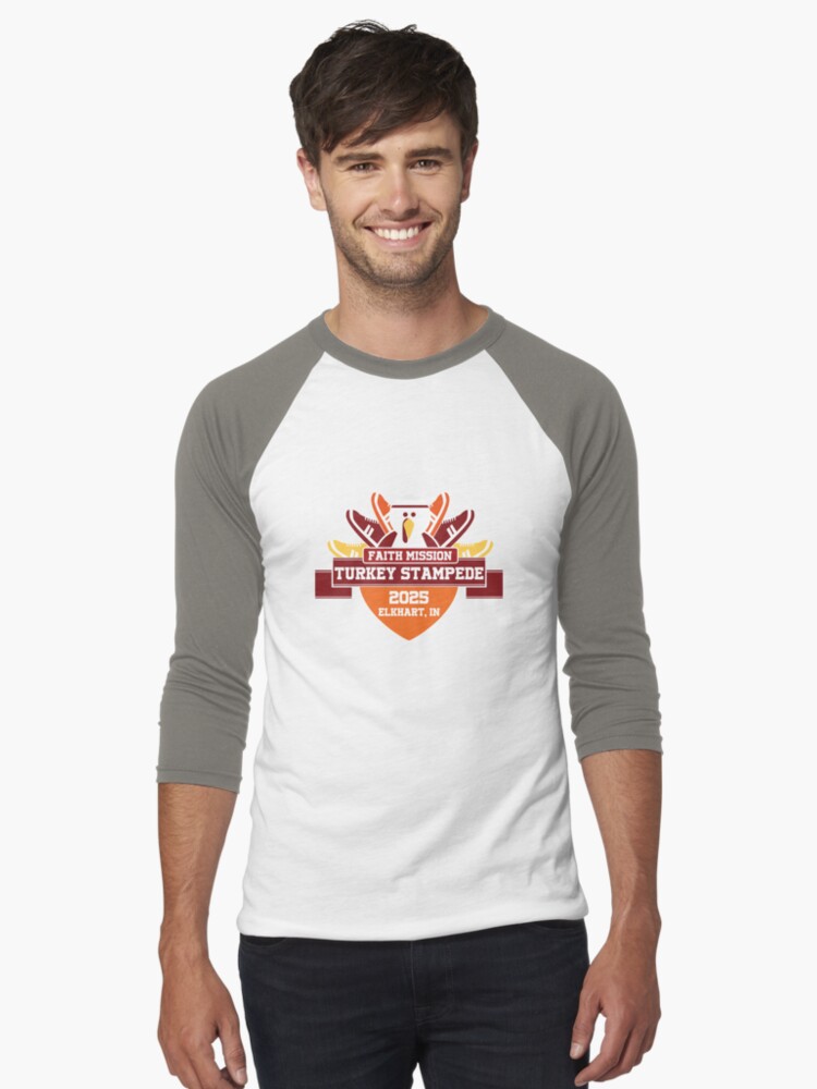 Thumbnail 1 of 3, Baseball ¾ Sleeve T-Shirt, Turkey Stampede 2025 designed and sold by TurkeyStampede.