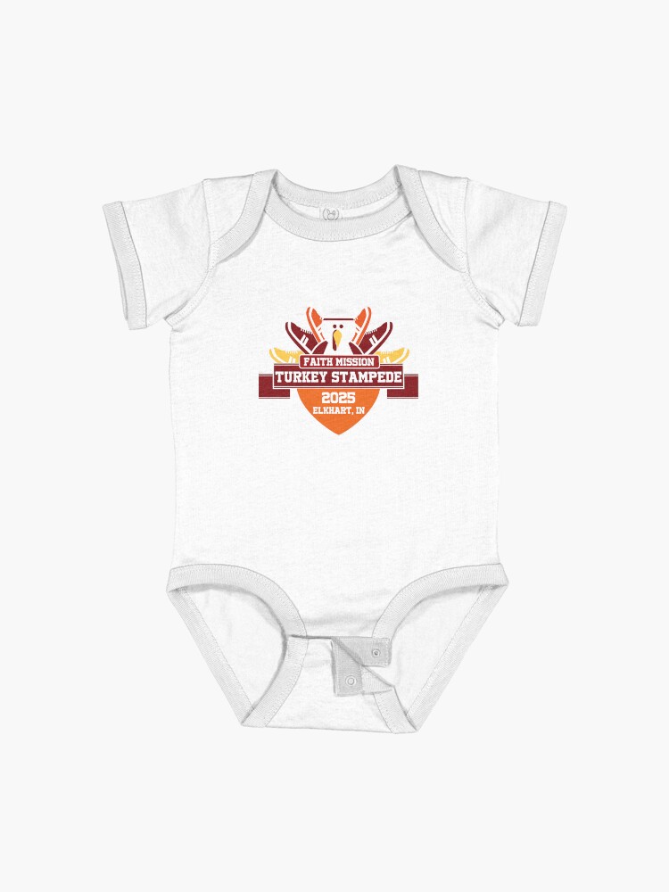 Thumbnail 1 of 2, Baby One-Piece, Turkey Stampede 2025 designed and sold by TurkeyStampede.